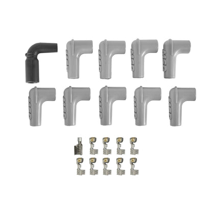 Super Conductor Spark Plug Wire Set Univ. Chevy Lt1 W/Straight Boot For Late Model GM Lt1 Engines Straight Lt1 Boots And Terminals Installed And 90 Degree Spark Plug Boots And Terminals Loose MSD Ignition-4