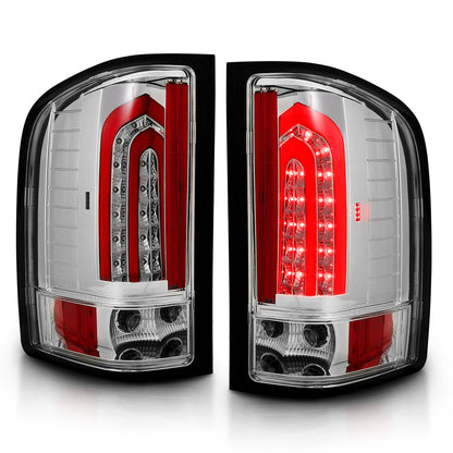 Tail Light Led Taillights Chrome Chevrolet Silverado 1500/3500 2007-2013, 1500 HD 2007, 2500/2500 HD/3500 HD 2007-2014 AnzoUSA-1