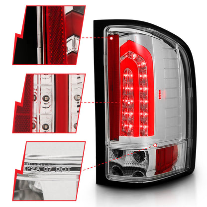 Tail Light Led Taillights Chrome Chevrolet Silverado 1500/3500 2007-2013, 1500 HD 2007, 2500/2500 HD/3500 HD 2007-2014 AnzoUSA-2