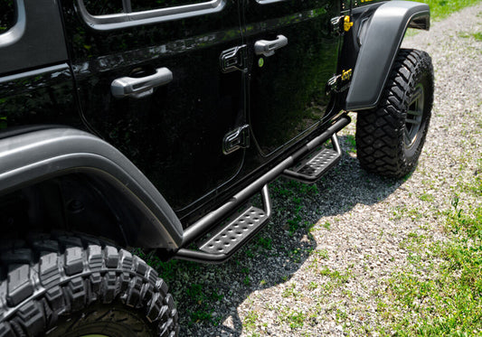 Nerf Step RS Bar Full Length (1 Step per Side) 2021-2025 Ford Bronco 2-Door Textured Black NFab-1