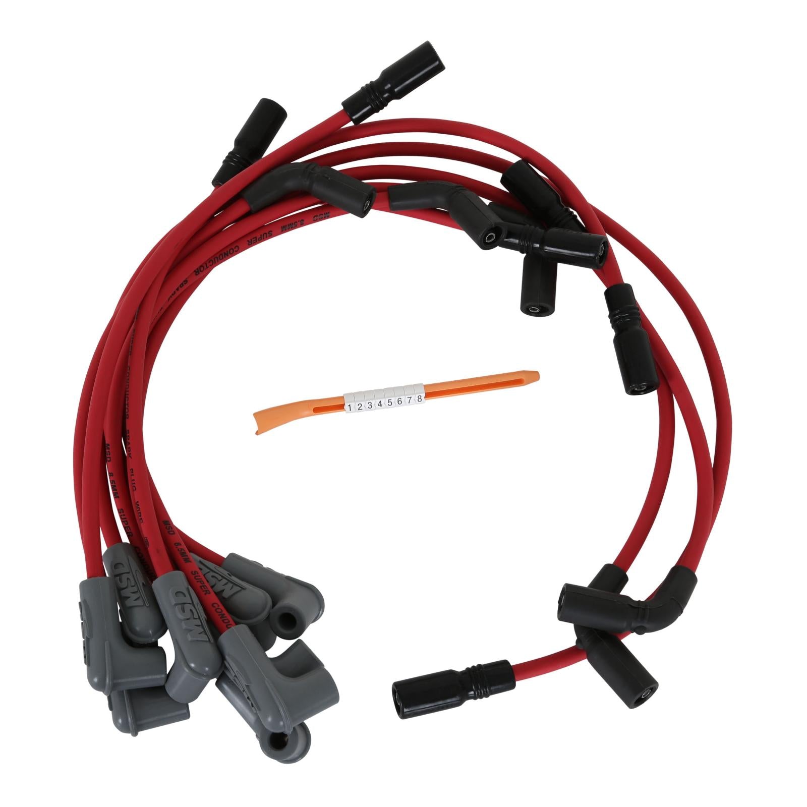 Super Conductor Spark Plug Wire Set Caprice/Impala,Lt1 5.7/4.3 '94-'96 For Use On Chevy Caprice/Impala, Lt1 5.7/4.3, '94-'96, Red Jacket MSD Ignition
