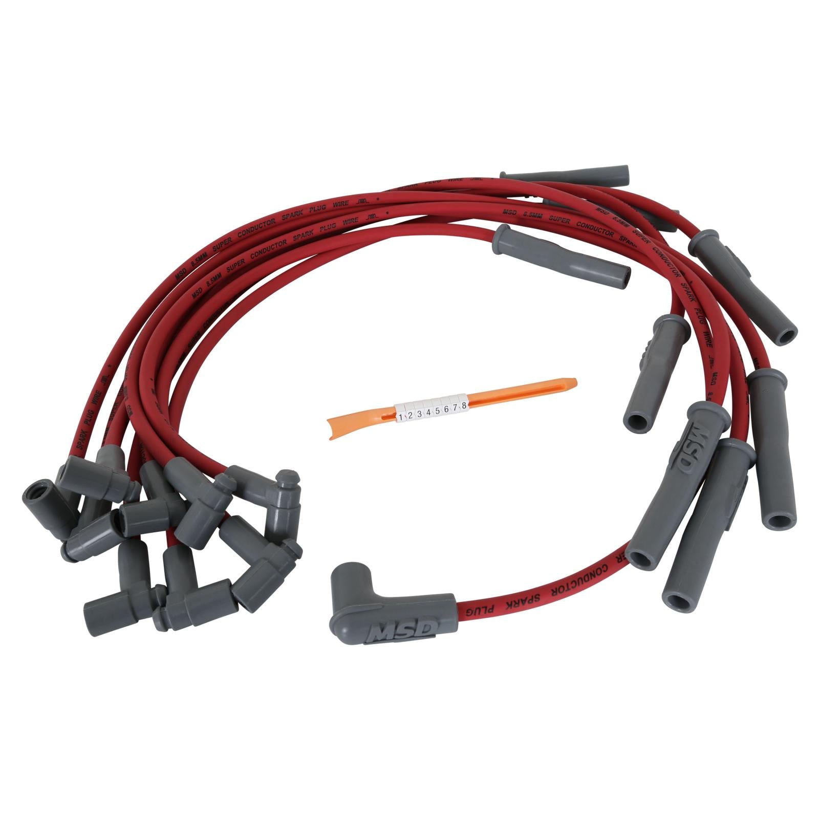 Super Conductor Spark Plug Wire Set Dodge Ram, '94-'97, 318-360 For Use On Dodge Ram 318,-360 Engines, '94-'97, Red Jacket MSD Ignition-3