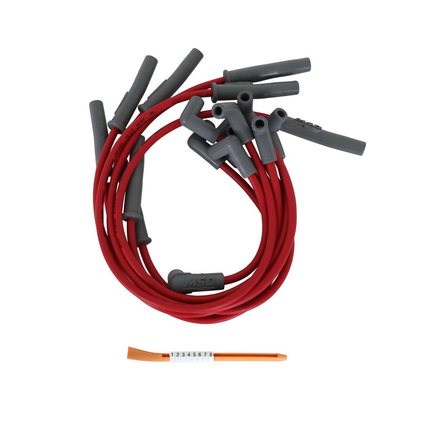 Super Conductor Spark Plug Wire Set Mustang 5.0L '94-On For Use On Ford 5.0L Mustangs, '94-On, Red Jacket MSD Ignition
