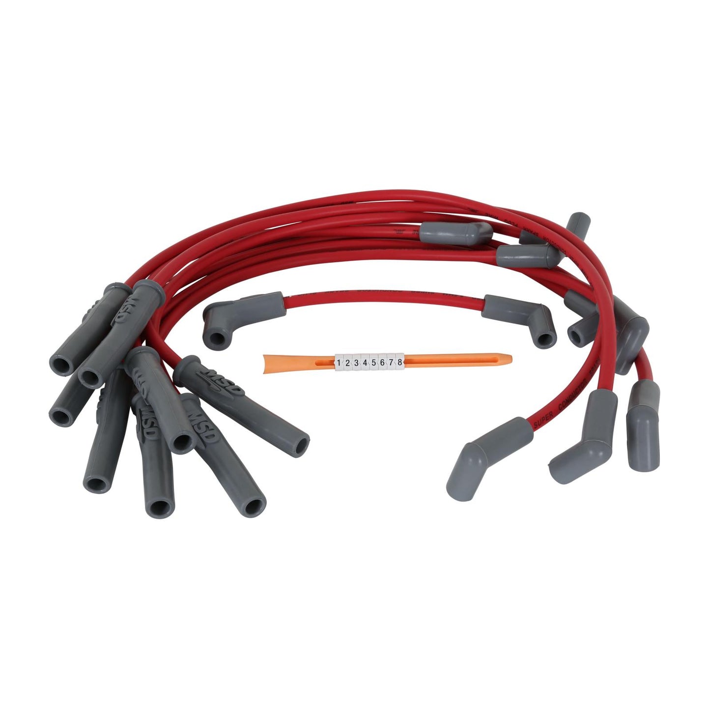 Super Conductor Spark Plug Wire Set Mustang 5.0L '94-On For Use On Ford 5.0L Mustangs, '94-On, Red Jacket MSD Ignition-3