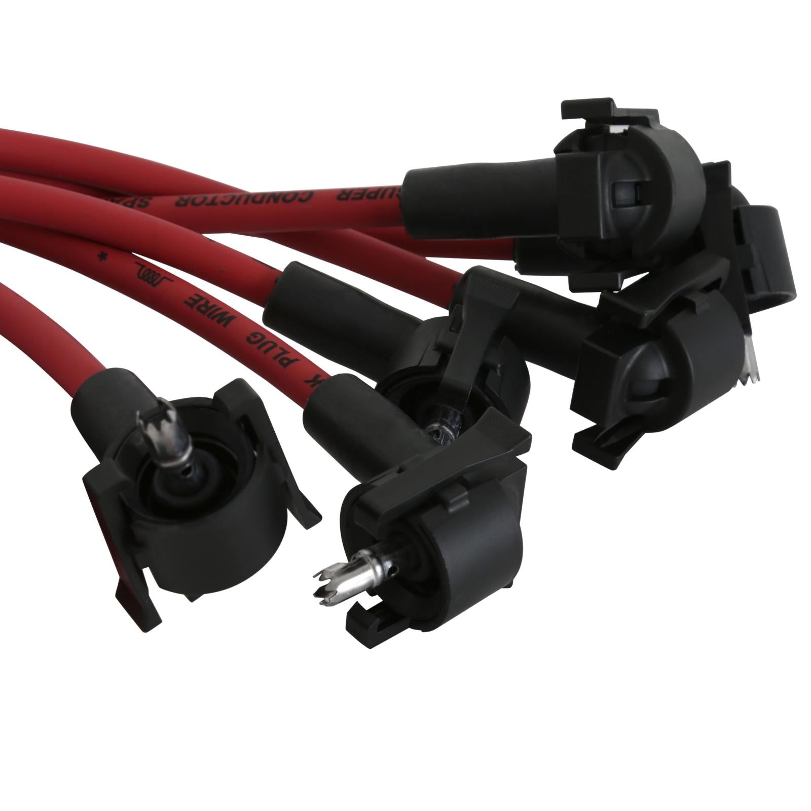 Super Conductor Spark Plug Wire Set Ford Mustang 3.8L, V6, '94-'98 For Use On '94-'98 Ford Mustang 3.8L, V6, Red Jacket MSD Ignition-1
