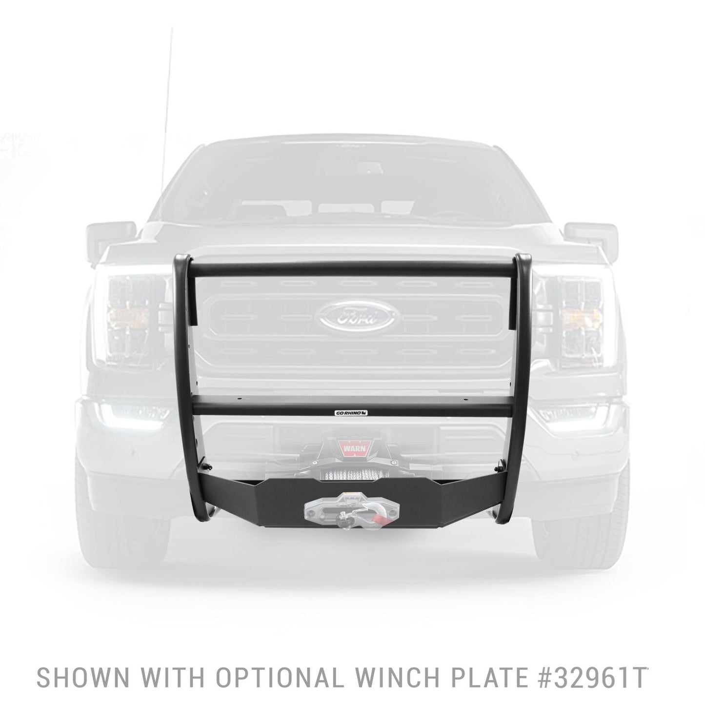 3100 Series StepGuard Center Grille Guard Only Textured Black 2018-2020 Ford F-150 Go Rhino-3