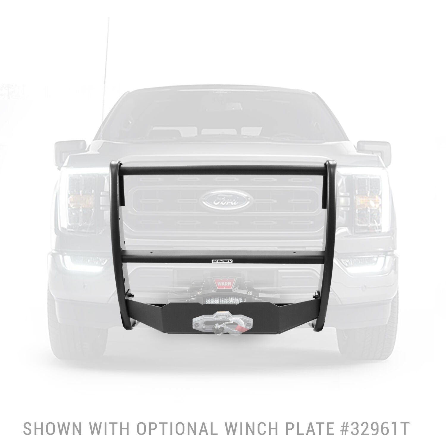 3100 Series StepGuard Center Grille Guard Only Textured Black 2018-2020 Ford F-150 Go Rhino-3