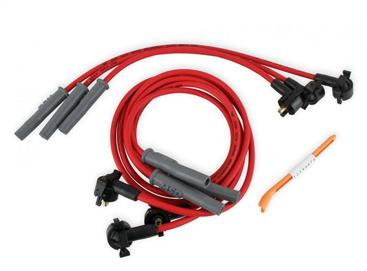 Super Conductor Spark Plug Wire Set 2000 Ford 3.8L V-6 Mustang For Use On 2000 Ford 3.8L V6 Mustang, Red Jacket MSD Ignition