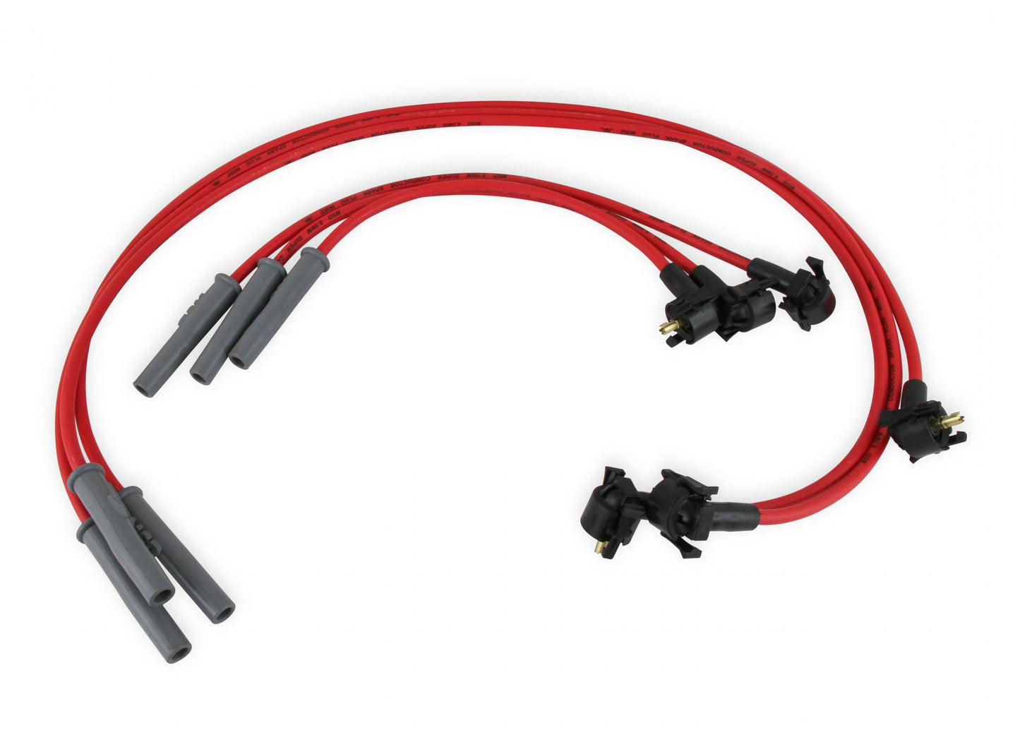 Super Conductor Spark Plug Wire Set 2000 Ford 3.8L V-6 Mustang For Use On 2000 Ford 3.8L V6 Mustang, Red Jacket MSD Ignition-1