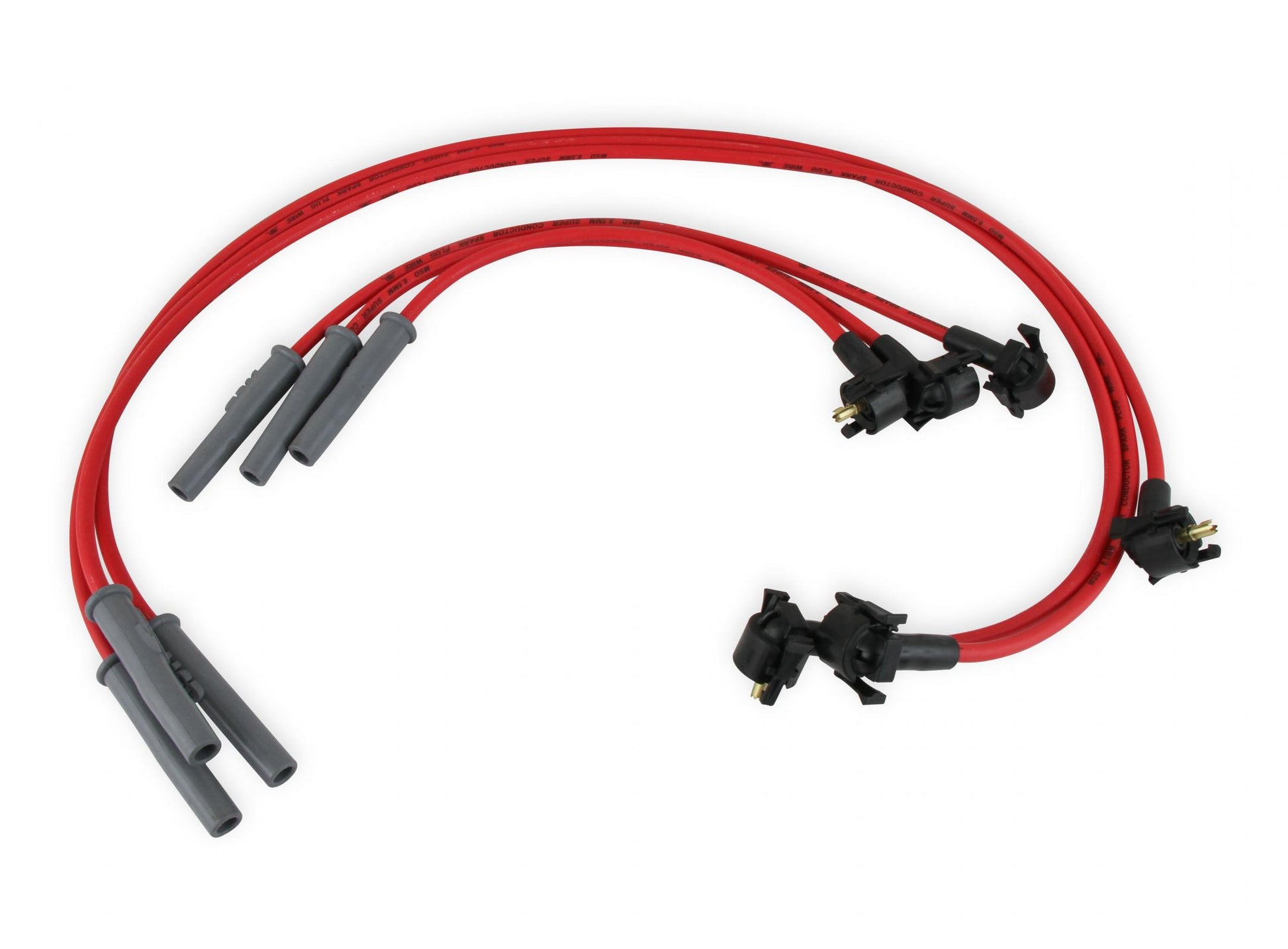 Super Conductor Spark Plug Wire Set 2000 Ford 3.8L V-6 Mustang For Use On 2000 Ford 3.8L V6 Mustang, Red Jacket MSD Ignition-1