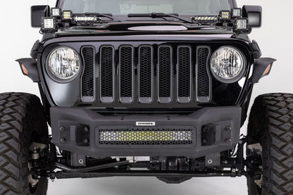 Rockline Front Stubby Bumper Textured Black 2007-2026 Jeep Wrangler JK/JL 2020-2025 Jeep Gladiator Go Rhino-1