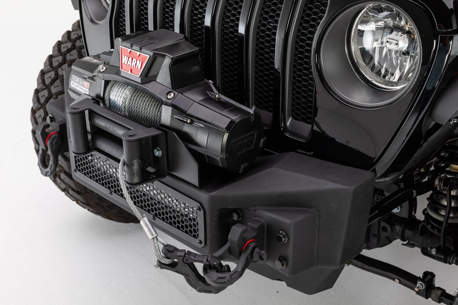 Rockline Front Stubby Bumper Textured Black 2007-2026 Jeep Wrangler JK/JL 2020-2025 Jeep Gladiator Go Rhino-2
