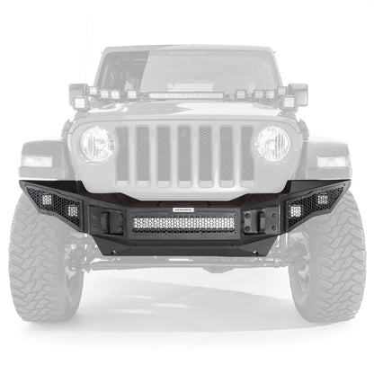 Rockline Front Full Width Bumper Textured Black 2007-2025 Jeep Wrangler JK/JL 2020-2025 Jeep Gladiator Go Rhino-1