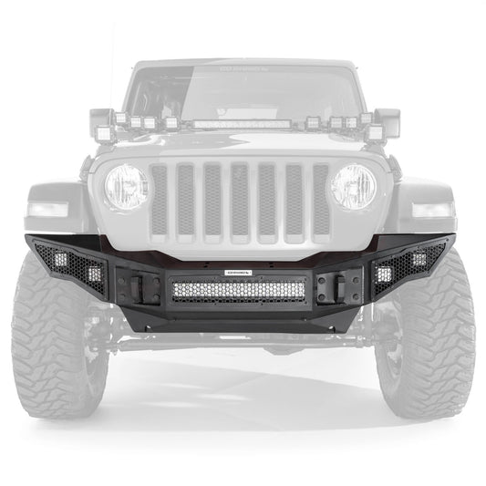 Rockline Front Full Width Bumper Textured Black 2007-2025 Jeep Wrangler JK/JL 2020-2025 Jeep Gladiator Go Rhino-1