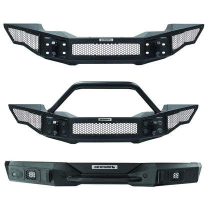 Rockline Front Full Width Bumper W/ Overrider Textured Black 2007-2024 Jeep Wrangler JK/JL 2020-2025 Jeep Gladiator Go Rhino-8