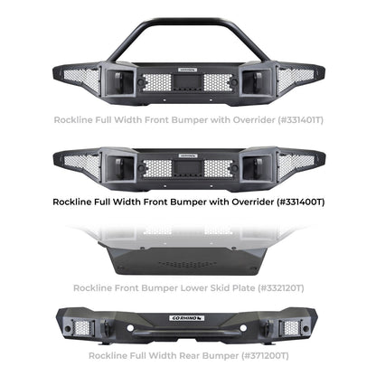 Rockline Winch Ready Front Full Width Bumper For Ford Bronco Textured Black 2021-2026 Ford Bronco Go Rhino-4