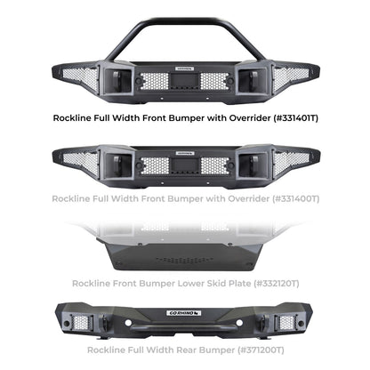 Rockline Winch Ready Front Full Width Bumper With Overrider For Ford Bronco Textured Black 2021-2026 Ford Bronco Go Rhino-8