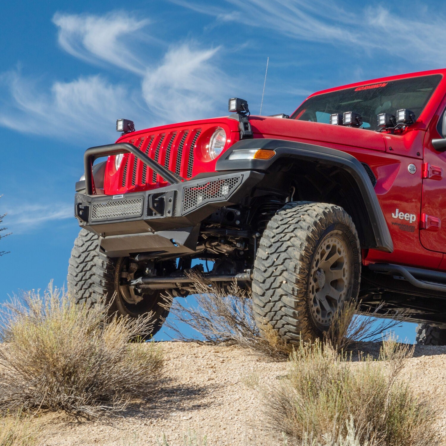 Rockline Front Bumper Lower Skid Plate Textured Black 2018-2026 Jeep Wrangler JL 2020-2025 Jeep Gladiator Go Rhino-2