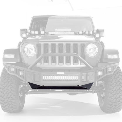 Rockline Front Bumper Lower Skid Plate Textured Black 2018-2026 Jeep Wrangler JL 2020-2025 Jeep Gladiator Go Rhino-4