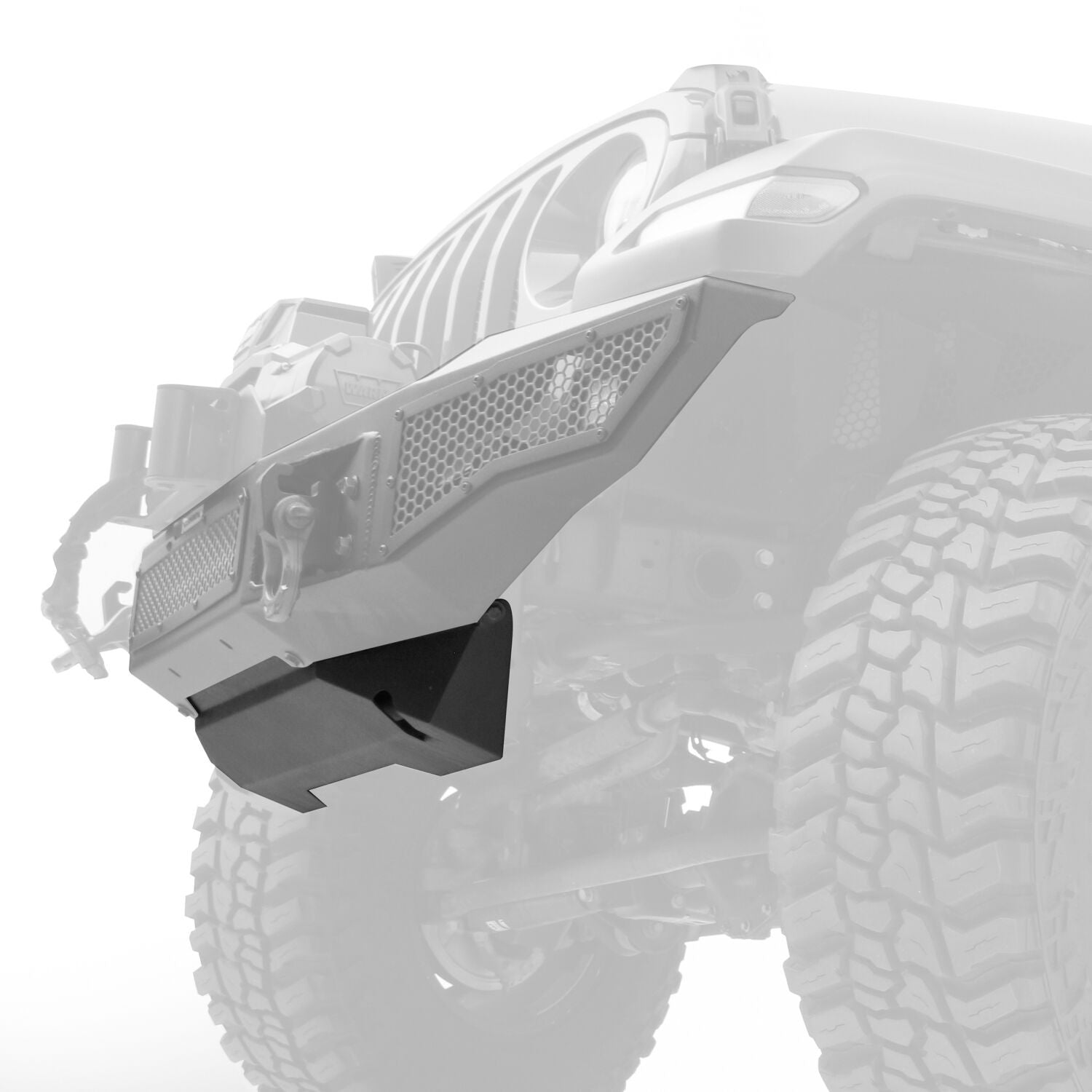 Rockline Front Bumper Lower Skid Plate Textured Black 2018-2026 Jeep Wrangler JL 2020-2025 Jeep Gladiator Go Rhino-6