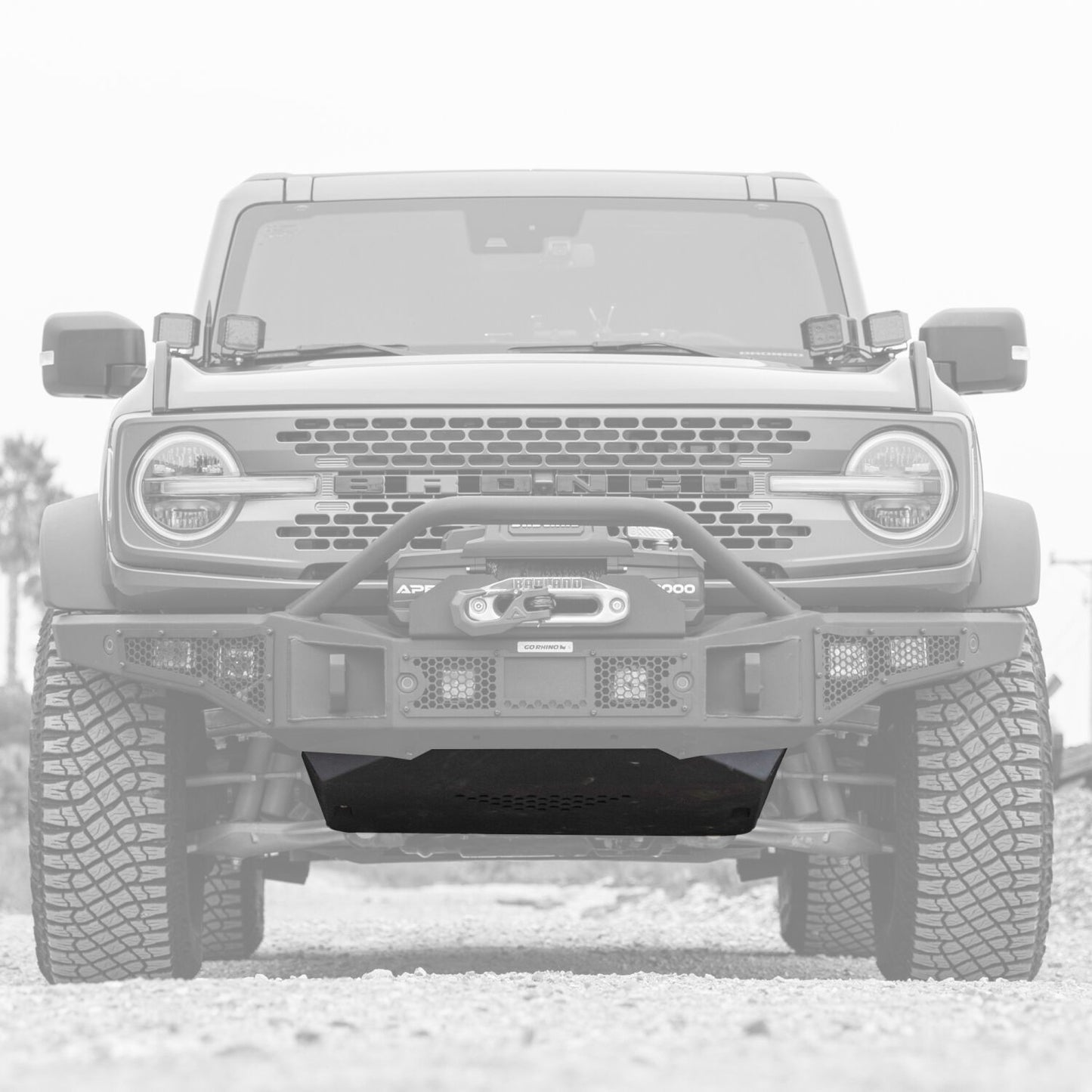 Rockline Front Bumper Lower Skid Plate For Ford Bronco Textured Black 2021-2026 Ford Bronco 2025-2025 Jeep Gladiator Go Rhino-5