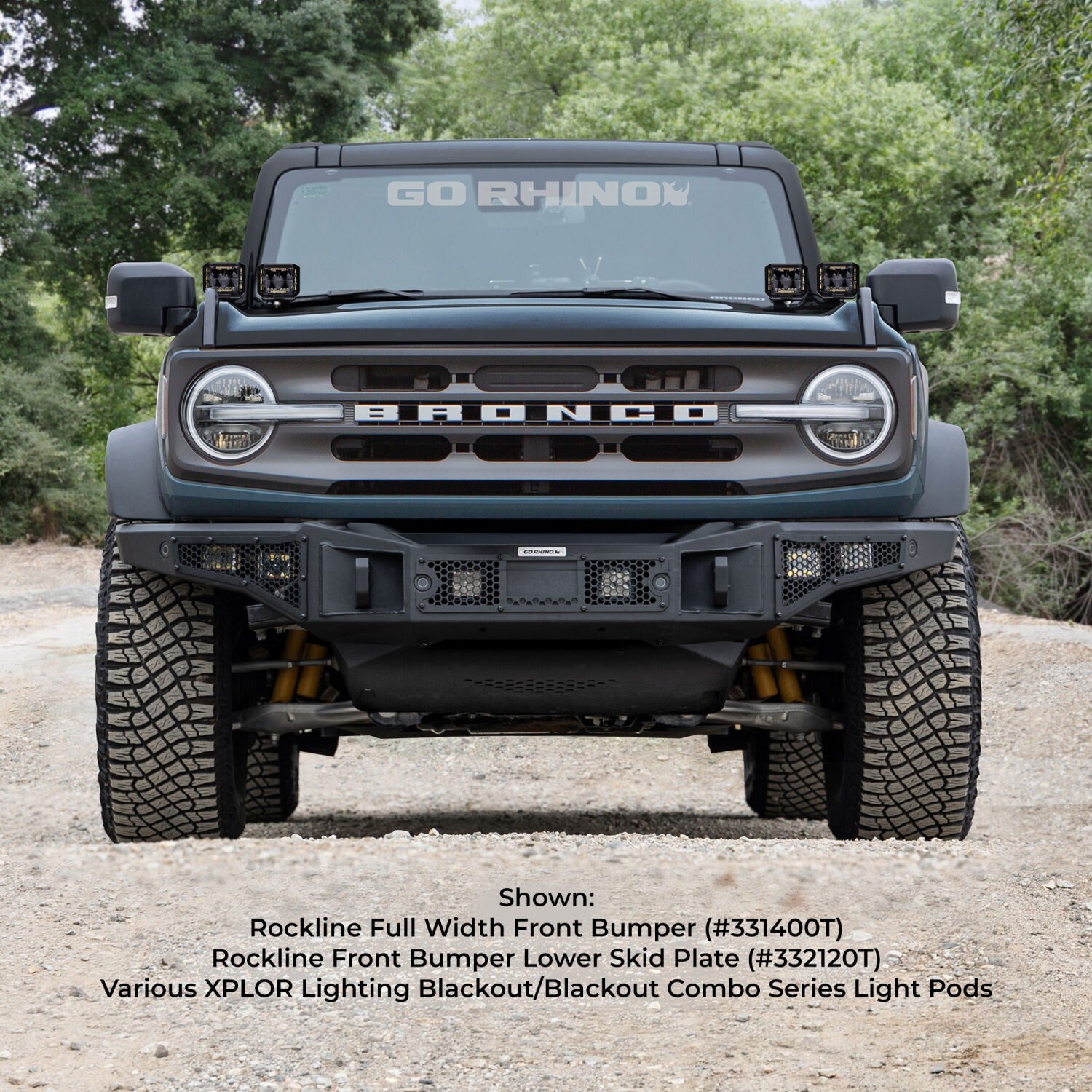 Rockline Front Bumper Lower Skid Plate For Ford Bronco Textured Black 2021-2026 Ford Bronco 2025-2025 Jeep Gladiator Go Rhino-6