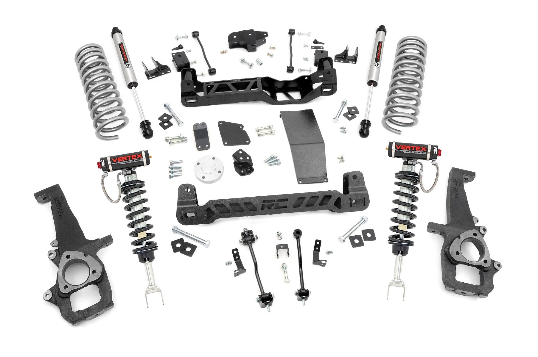 Rough Country 6.0 Inch Dodge Suspension Lift Kit Vertex Struts and V2 Shocks 12-Up Ram 1500 4WD) Rough Country