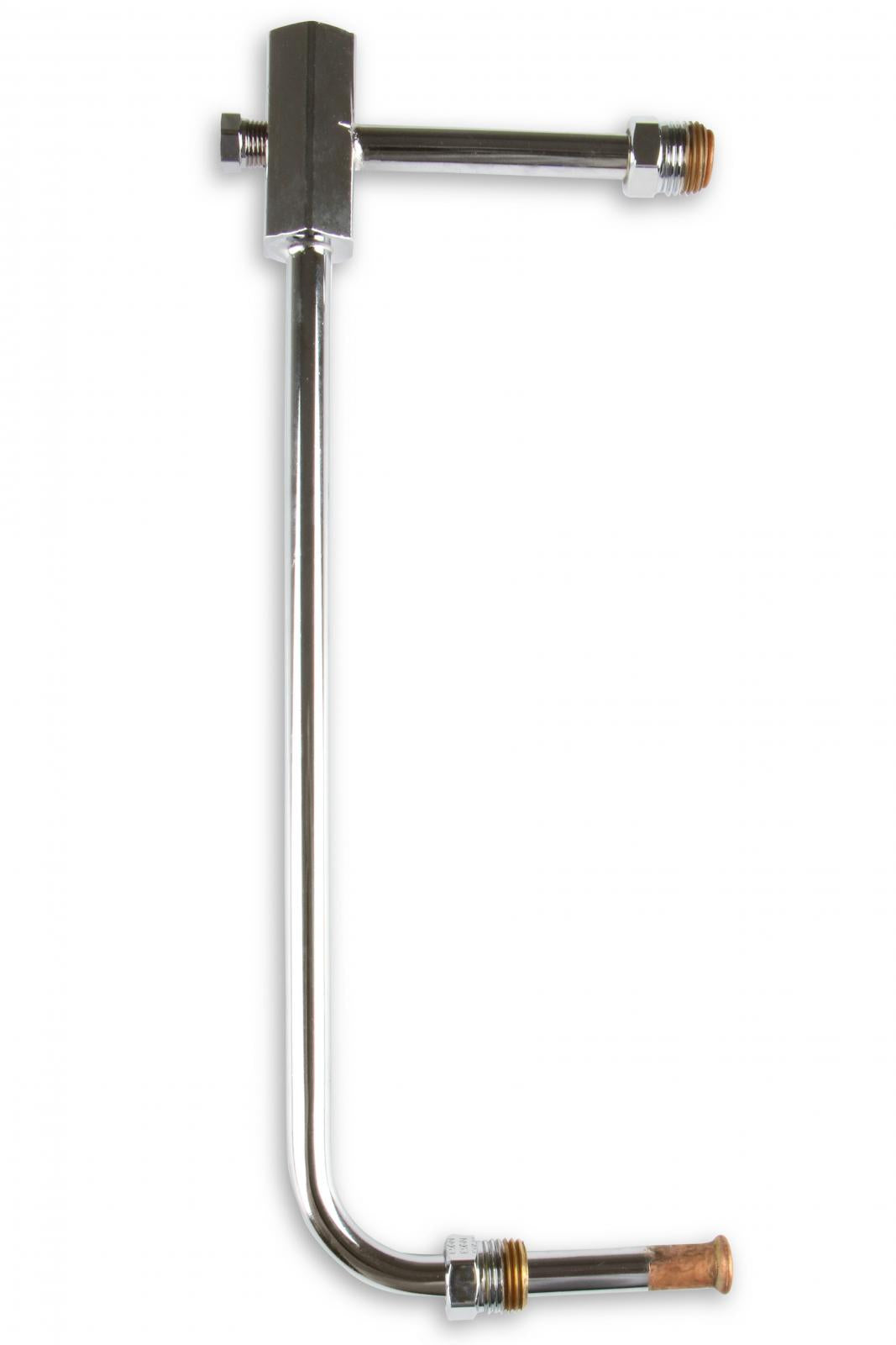 Fuel Line Chrome for Model 4150 Carburetor 5/8-18 Inverted Flare Inlet 9.460 Center to Center Holley-1