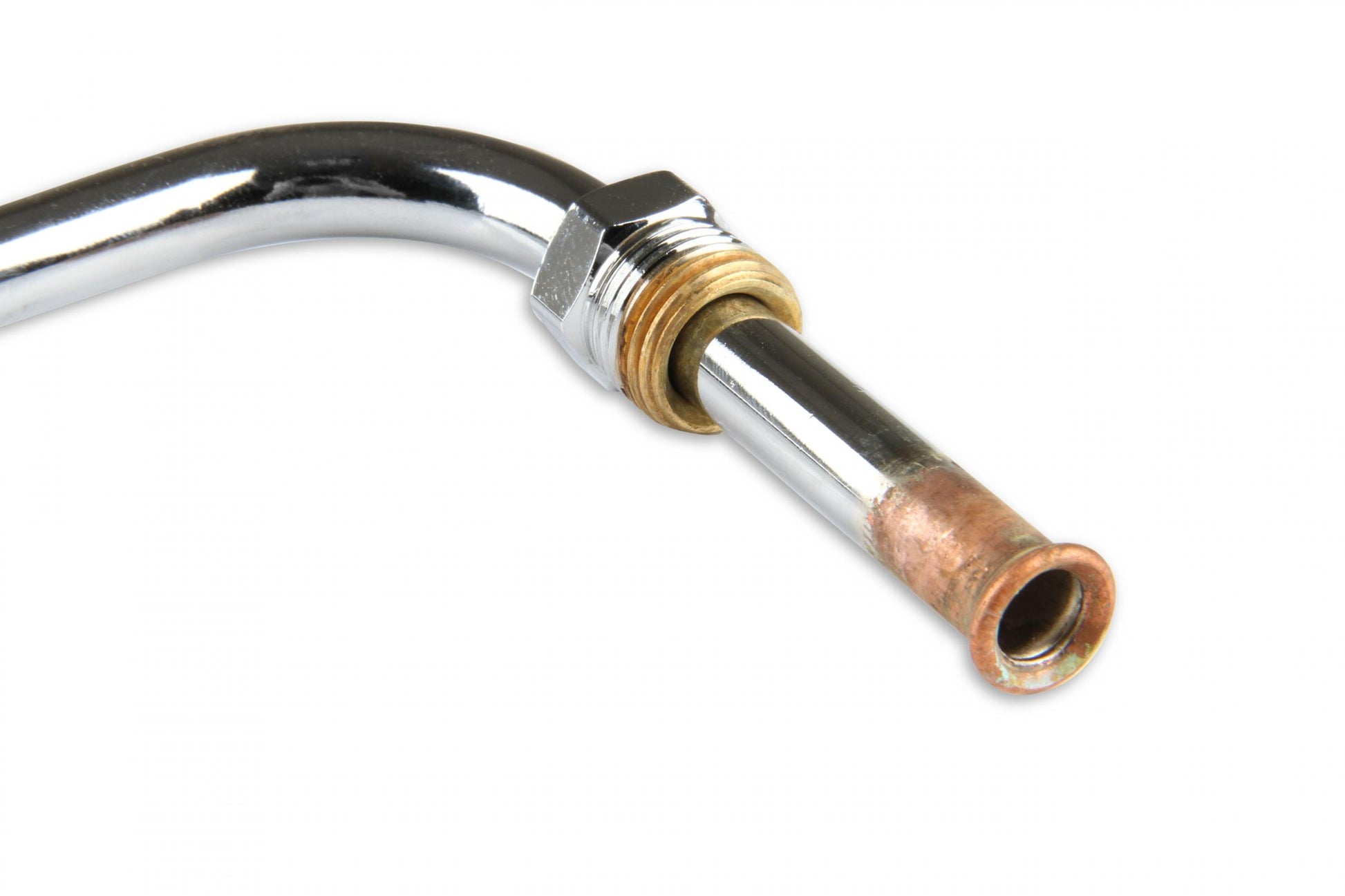 Fuel Line Chrome for Model 4150 Carburetor 5/8-18 Inverted Flare Inlet 9.460 Center to Center Holley-5
