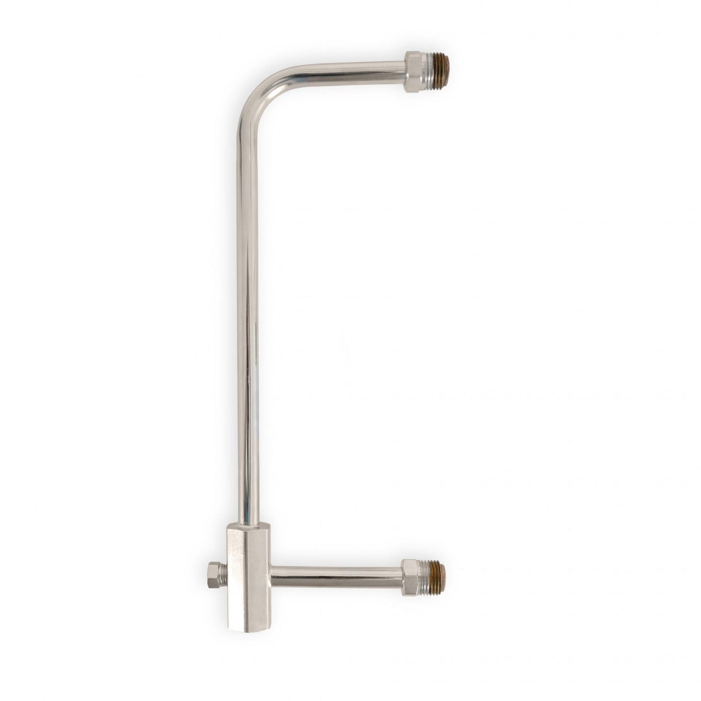 Fuel Line Chrome for Model 4160 Carburetor 5/8-18 Inverted Flare Inlet 8-21/32 Center to Center Holley-1