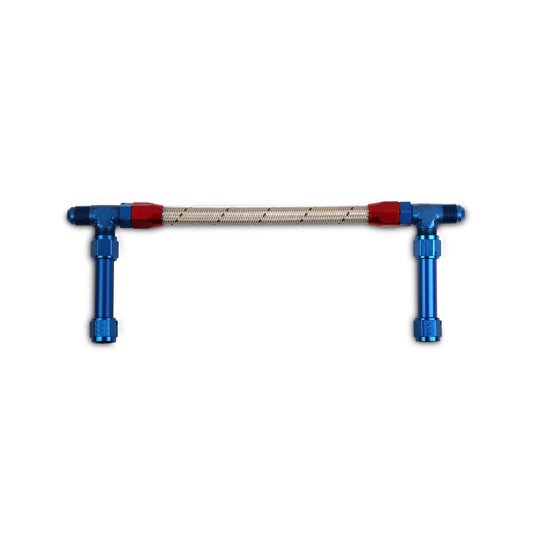 Fuel Line Dual Fuel Lines for Gen 3 Dominator Carburetors w -8 O-Ring HP Bowls Fuel Line with Dual 8AN Inlet, Red & Blue Fittings with Stainless Hose Holley