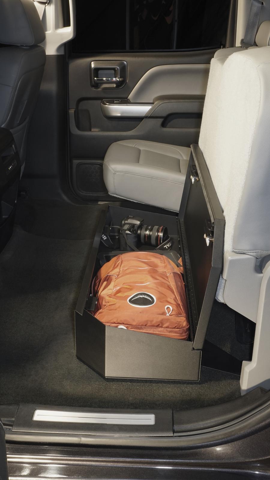 Rear Underseat Lockbox - 07-19 Silverado/Sierra 1500 19 Old Body Style} / 07-19 2500HD/3500HD w/ Crew Cab 60% Length Black Products Tuffy Security-11