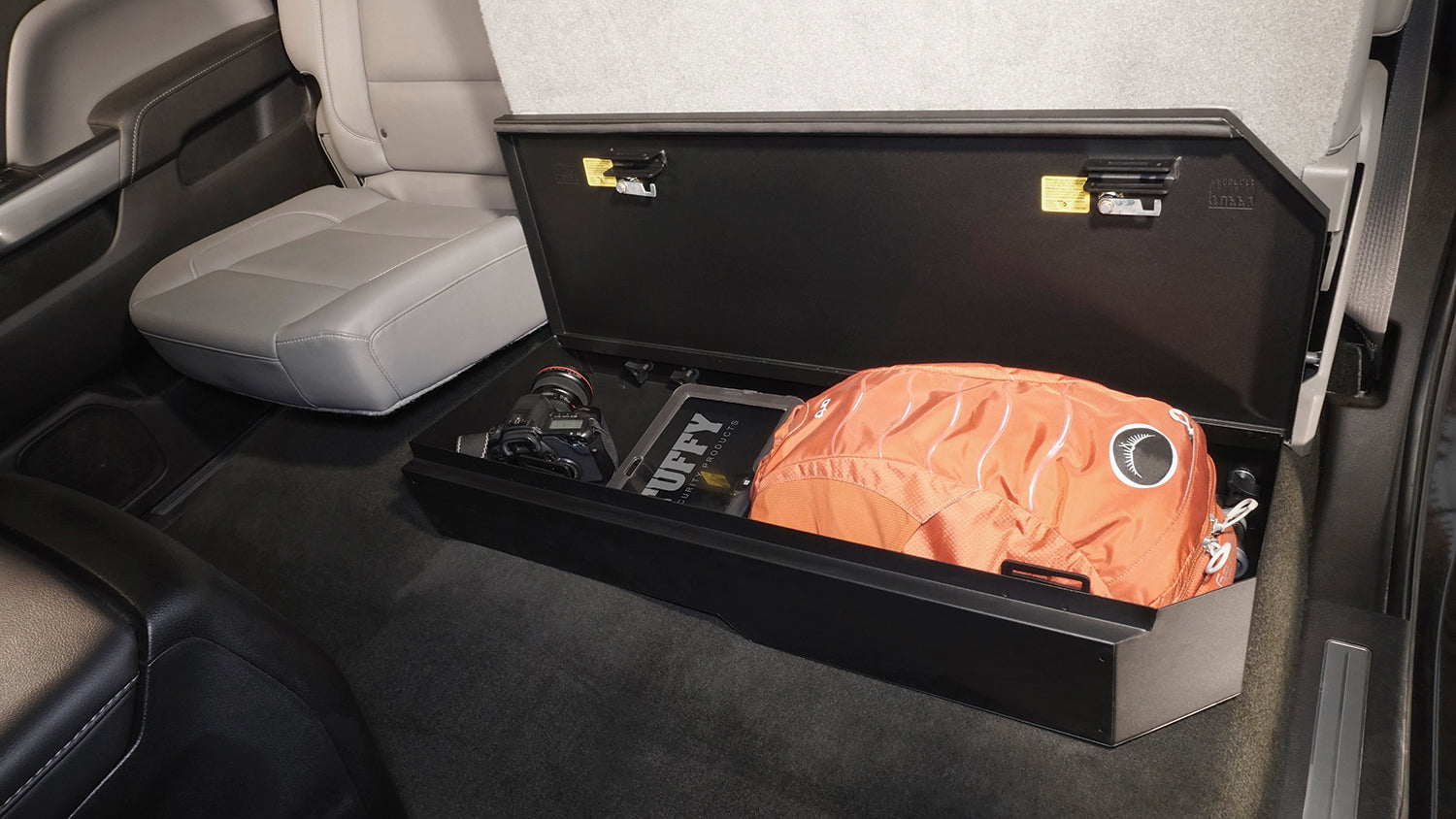 Rear Underseat Lockbox - 07-19 Silverado/Sierra 1500 19 Old Body Style} / 07-19 2500HD/3500HD w/ Crew Cab 60% Length Black Products Tuffy Security-18