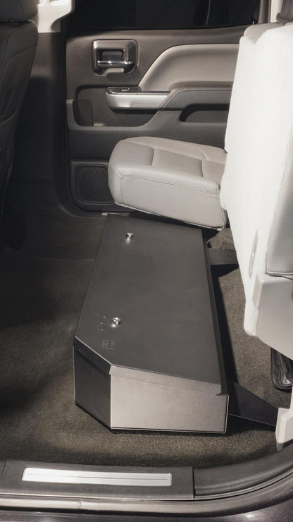 Rear Underseat Lockbox - 07-19 Silverado/Sierra 1500 19 Old Body Style} / 07-19 2500HD/3500HD w/ Crew Cab 60% Length Black Products Tuffy Security-8
