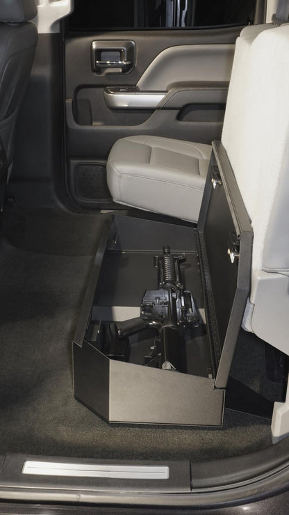 Rear Underseat Lockbox - 07-19 Silverado/Sierra 1500 19 Old Body Style} / 07-19 2500HD/3500HD w/ Crew Cab 60% Length Black Products Tuffy Security-9