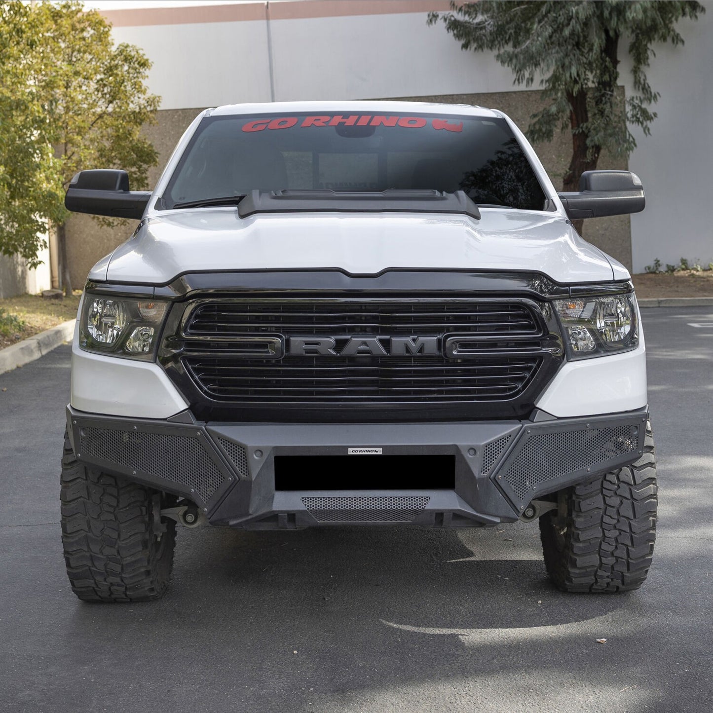 Element Front Bumper with Fixed Light Bar Mount Textured Black 2019-2024 Ram 1500 Go Rhino-3