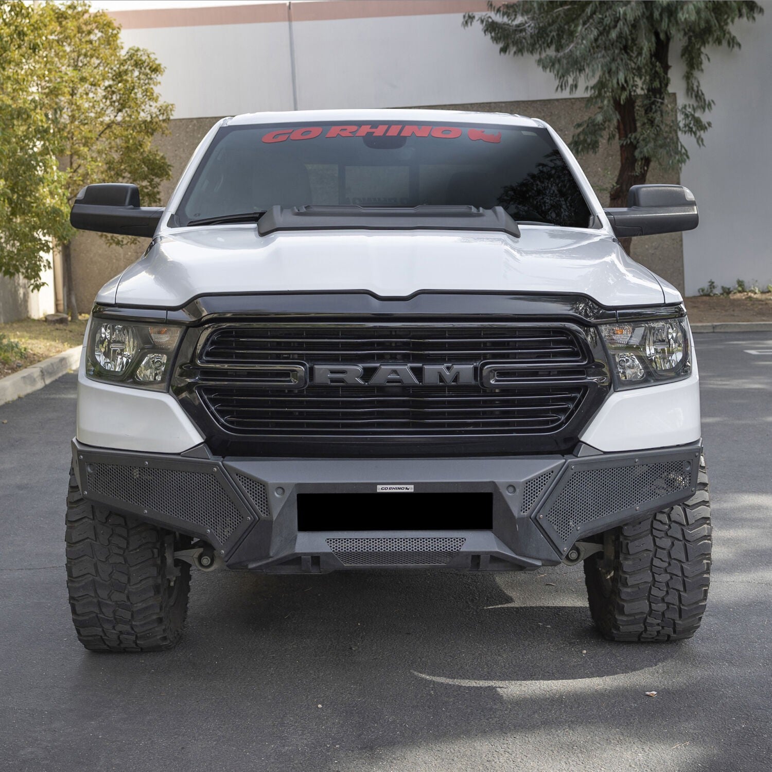 Element Front Bumper with Fixed Light Bar Mount Textured Black 2019-2024 Ram 1500 Go Rhino-3