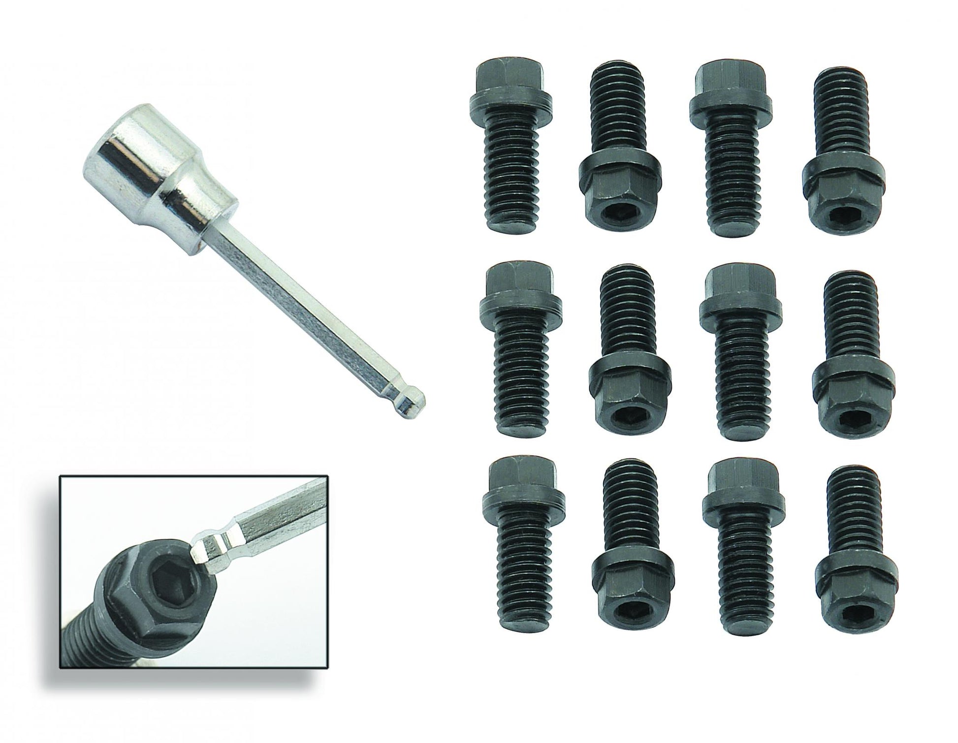 Header Bolts 3/8-16 x 3/4 Inch Hex & Socket Head Black Oxide Fits AMC 290-401, Chevrolet Small Block 262-400, Chrysler 383-440 except Hemi, Pontiac 326-455, Oldsmobile 330-455 Mr Gasket