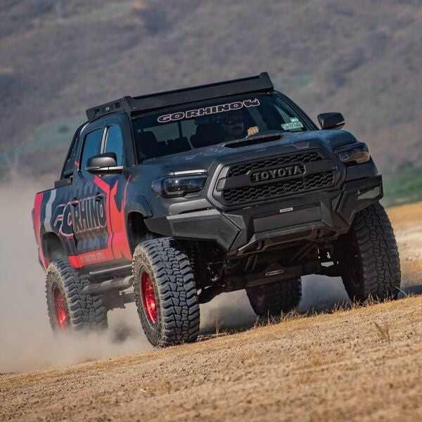 Element Front Bumper with Power Actuated Hide Away Light Bar Mount Textured Black 2016-2023 Toyota Tacoma Go Rhino-1