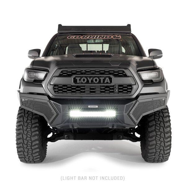 Element Front Bumper with Power Actuated Hide Away Light Bar Mount Textured Black 2016-2023 Toyota Tacoma Go Rhino-2