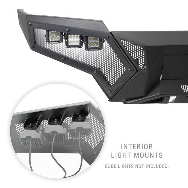 Element Front Bumper with Power Actuated Hide Away Light Bar Mount Textured Black 2016-2023 Toyota Tacoma Go Rhino-5
