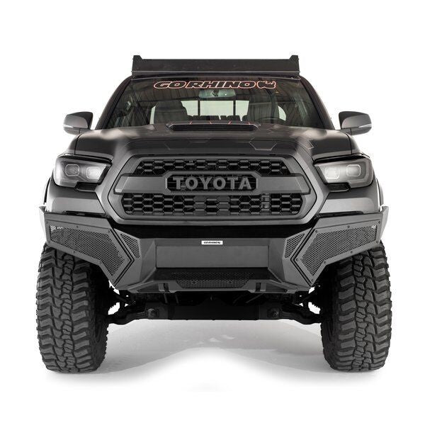 Element Front Bumper with Power Actuated Hide Away Light Bar Mount Textured Black 2016-2023 Toyota Tacoma Go Rhino-9