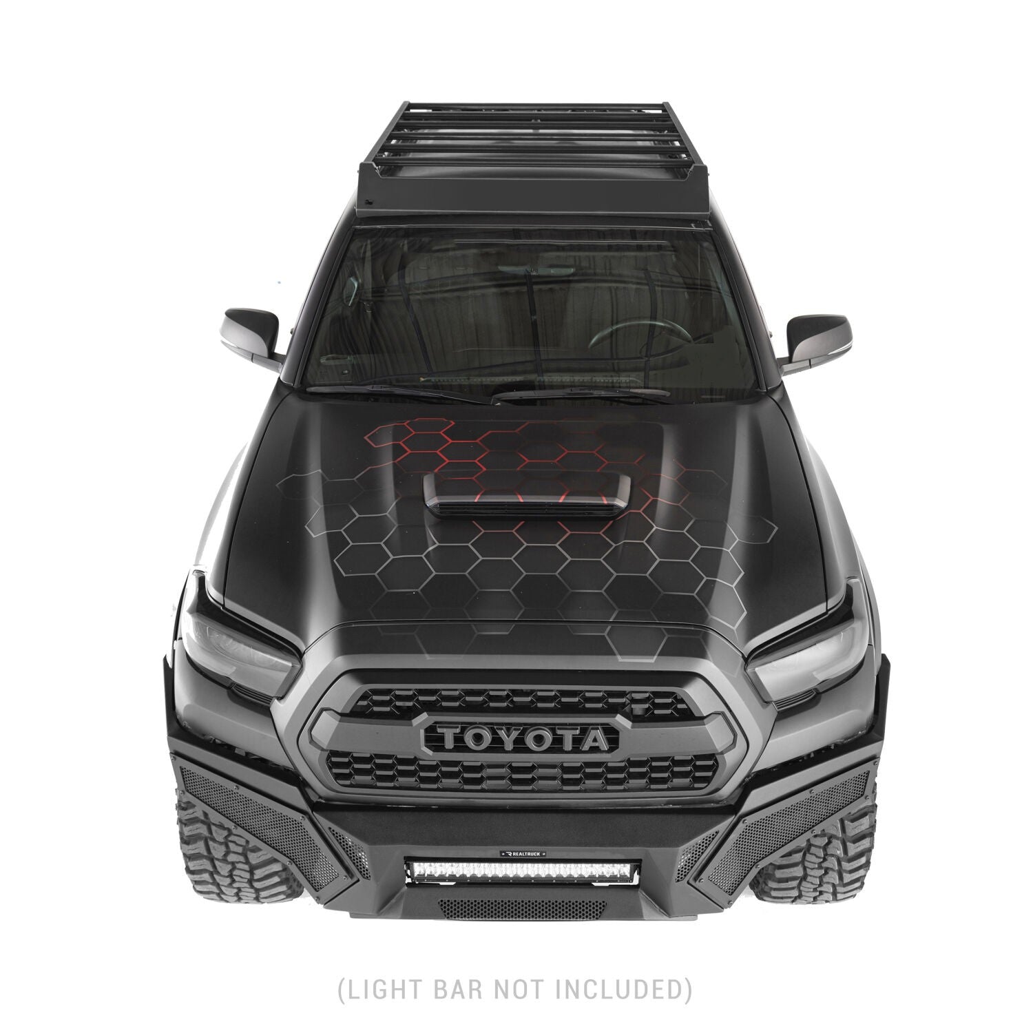 Element Front Bumper with Power Actuated Hide Away Light Bar Mount Textured Black 2016-2023 Toyota Tacoma Go Rhino-10