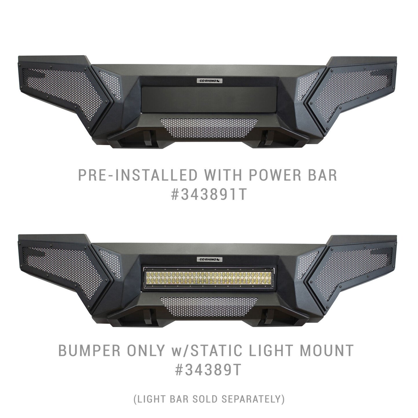 Element Front Bumper with Fixed Light Bar Mount Textured Black 2016-2023 Toyota Tacoma Go Rhino-7