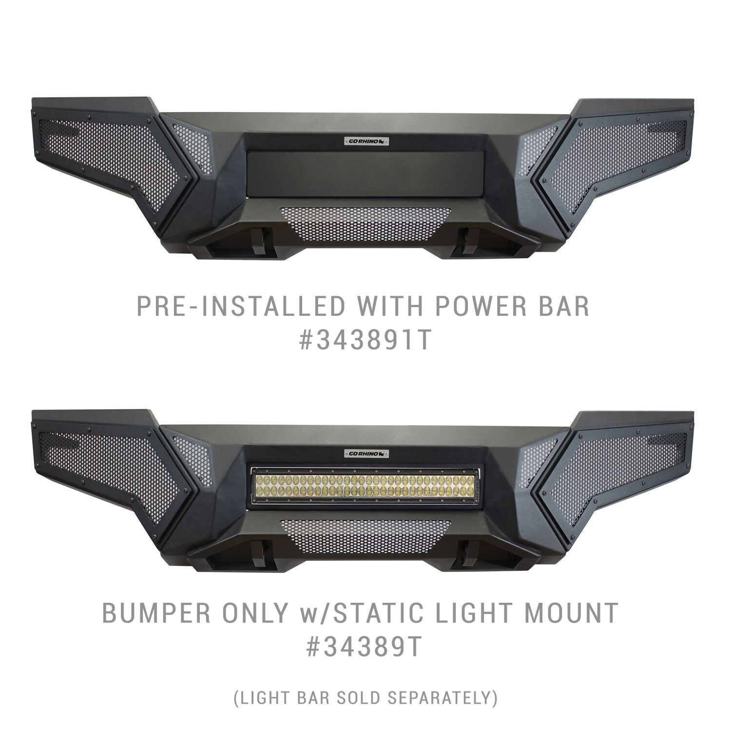 Element Front Bumper with Fixed Light Bar Mount Textured Black 2016-2023 Toyota Tacoma Go Rhino-7