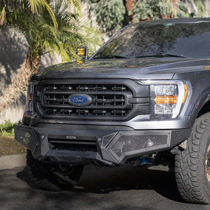 Element Front Bumper with Power Actuated Hide Away Light Bar Mount Textured Black 2021-2023 Ford F-150 Go Rhino-4