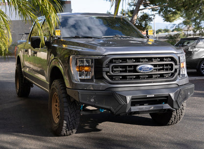 Element Front Bumper with Power Actuated Hide Away Light Bar Mount Textured Black 2021-2023 Ford F-150 Go Rhino-5