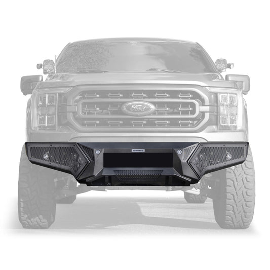 Element Front Bumper with Fixed Light Bar Mount Textured Black 2021-2023 Ford F-150 Go Rhino-1