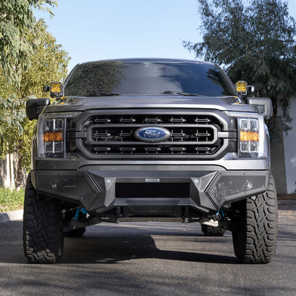 Element Front Bumper with Fixed Light Bar Mount Textured Black 2021-2023 Ford F-150 Go Rhino-5