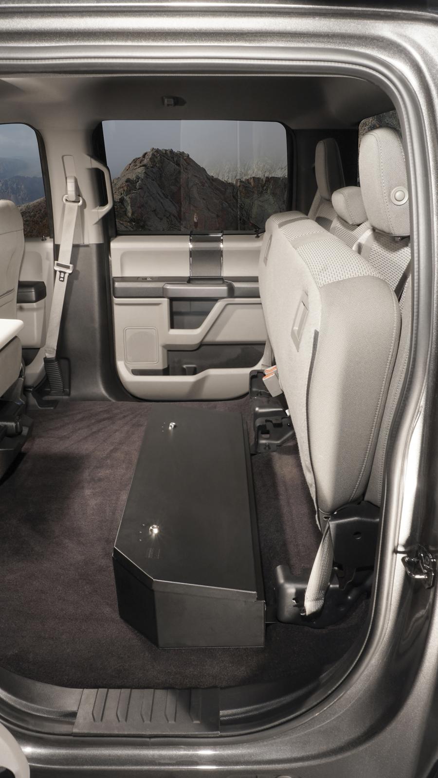Rear Underseat Lockbox 15-23 F-150 17-23 F-250/350/450 Super Duty w/ Crew Cab 60 Percent Length Black Products Tuffy Security-7